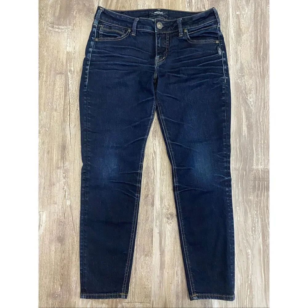 Silver AIKO Ankle Skinny Jeans Mid Rise Cropped Women’s Sz W29/L27